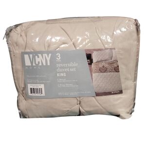 Maison 3 Piece Taupe Reversible Duvet Set - King Polyster 1 Duvet 2 Shams